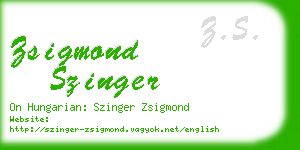 zsigmond szinger business card